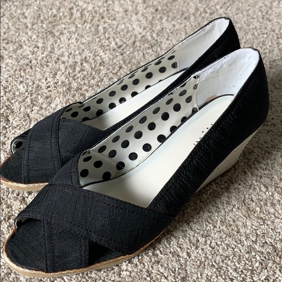 Lane Bryant Shoes - Lane Bryant Black Wedges Size 9W